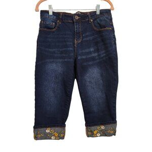 Sandpiper Embroidered Denim Capri Jeans Size 10P